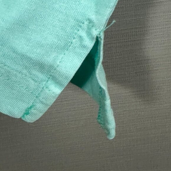 Victorias Secret PINK Top Womens XS Blue Lace Up Neck Tee Short Sleeve Split Hem - Picture 6 of 8